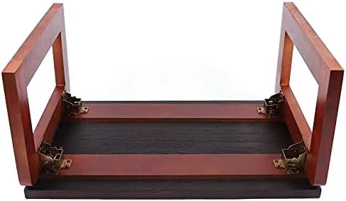 Walnut Oval Nesting Coffee Table Set of 2 with Metal Legs B7276