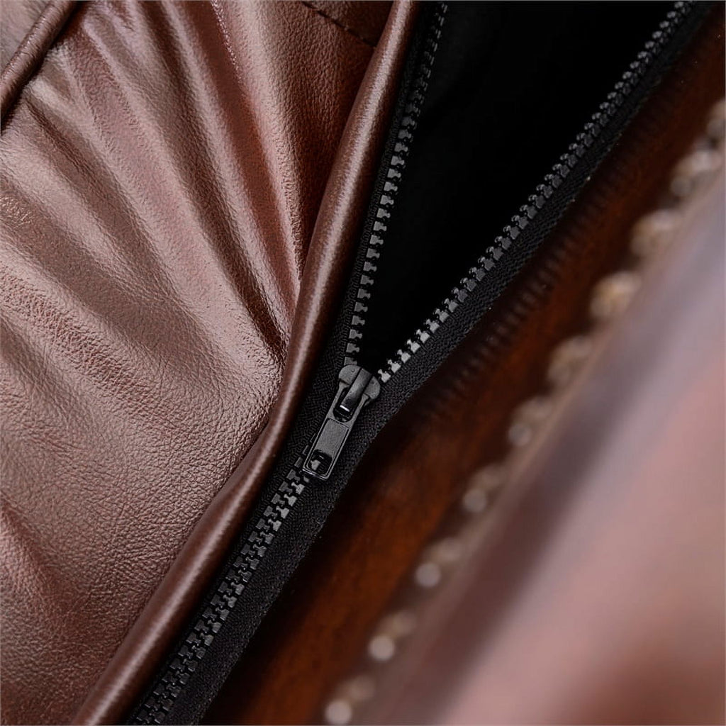 Brown Leather Chair With Nailheads Q582003
